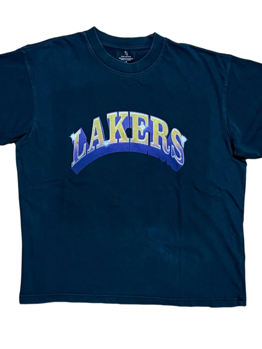 Los Angeles Lakers x Peace Collective Black NBA Streetwear T-Shirt, Men's Large